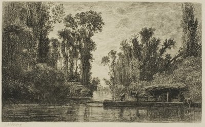 Bezons ferge av Charles Francois Daubigny