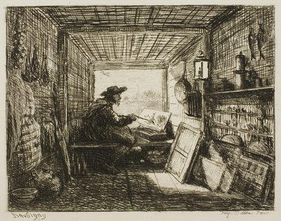 The Boat Studio, fra The Boat Trip av Charles Francois Daubigny