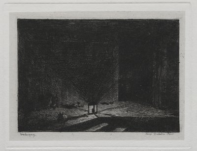 Båtturen: Interiør i et vertshus (The Corridor of an Inn) av Charles Francois Daubigny