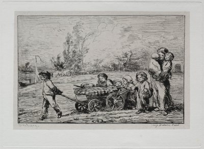 Båtturen: Flytte inn i Le Botin The Ships Furnishings or Moving to the Boat, 1861. av Charles Francois Daubigny