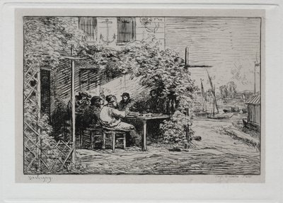 Båtturen: Lunsjen før du går ombord på Asnières av Charles Francois Daubigny