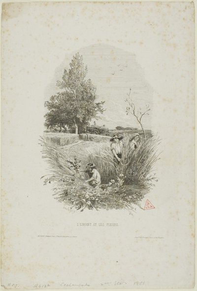 Barnet og blomstene av Charles Francois Daubigny
