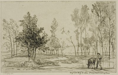 Eselet ved vanningsplassen av Charles Francois Daubigny