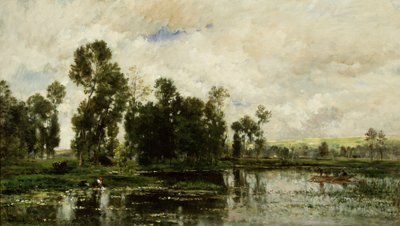 Kanten av dammen av Charles Francois Daubigny