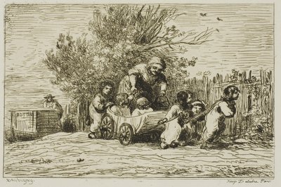 The Heritage of the Wagon (The Children with the Wagon) av Charles Francois Daubigny