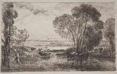The Hydraulic Machine, originalt inntrykk 1862, trykt i 1921. av Charles Francois Daubigny