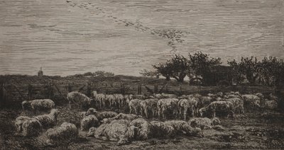 Den store sauefolden, 1860. av Charles Francois Daubigny
