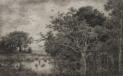 Myra med storker av Charles Francois Daubigny