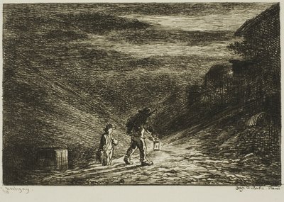 Jakten på et vertshus av Charles Francois Daubigny