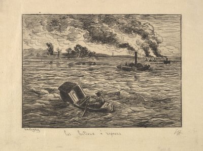 Dampbåtene, 1861. av Charles Francois Daubigny