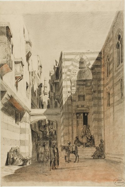 Egyptisk gatescene av Charles Francois Eustache