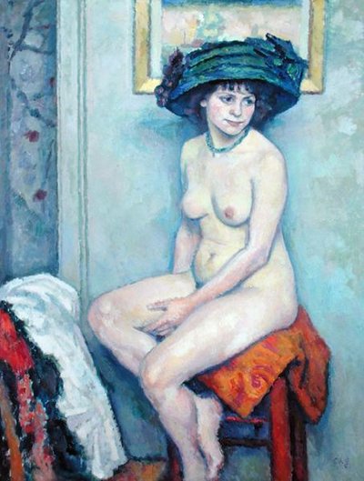 Naken, ca. 1910 (olje på lerret) av Charles Francois Prosper Guerin