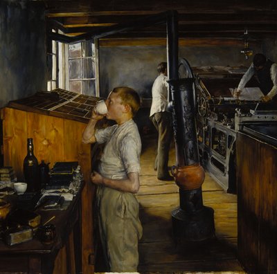 The Village Printing Shop, Haarlem, Nederland av Charles Frederic Ulrich