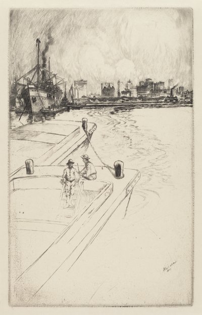 New York fra havnen, 1905. av Charles Frederick William Mielatz