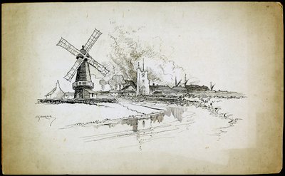 Wellington vindmølle, Barking, London, 1892-1933 av Charles George Harper