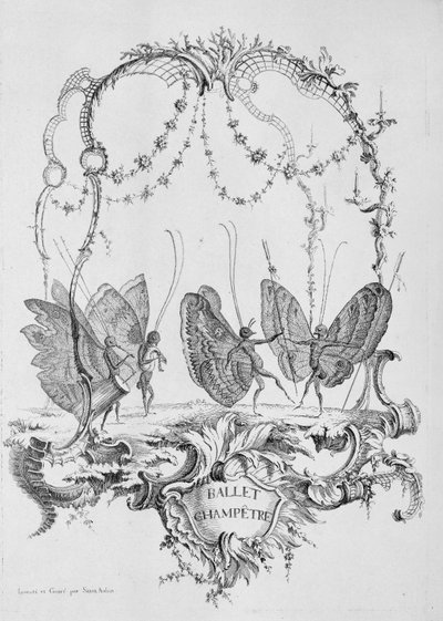 Country Ballet Ballet Champêtre, fra Essai de Papilloneries Humaines par Saint A..., ca. 1756-60. av Charles Germain de Saint Aubin
