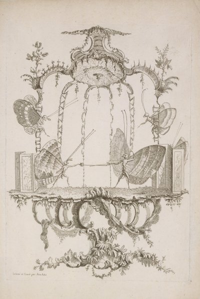 Duellen Duellen, fra Essay on Human Butterflies av Saint Aubin, ca. 1756-60. av Charles Germain de Saint Aubin