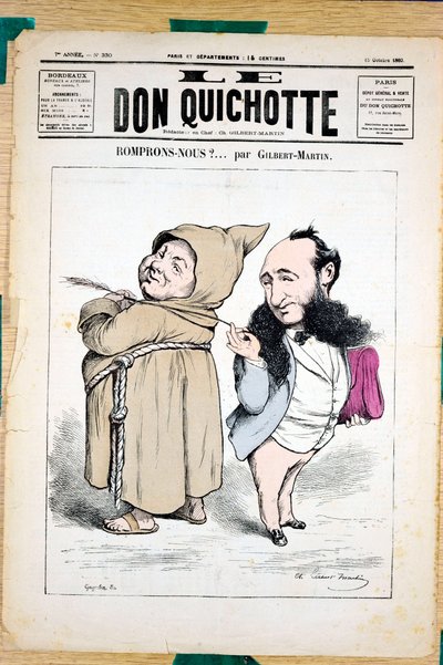 Omslag til ""Le Don Quixote"", nummer 330, satirisk i farger av Charles Gilbert Martin