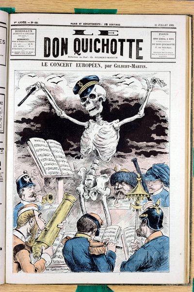 Omslag til ""Le Don Quixote"", nummer 422, satirisk i farger av Charles Gilbert Martin