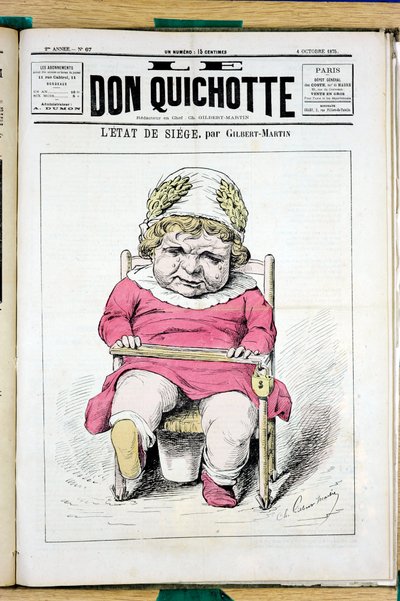 Omslag til ""Le Don Quixote"", nummer 67, satirisk i farger av Charles Gilbert Martin