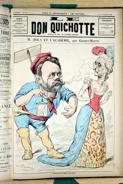 Omslag til "" The Don Quixote "", nummer 804, satirisk i farger av Charles Gilbert Martin