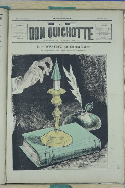 Illustrasjon av Charles Gilbert-Martin (1839-1905) for omslaget til Le Don Quixote, nr. 52 av Charles Gilbert Martin