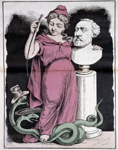 Republikken i konkurransen til byen Paris: Mitt konkurranseemne - av Gilbert-Martin (Marianne og Gambetta), i "" Don Quixote", mars 1878 av Charles Gilbert Martin