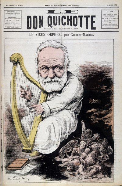 The Old Orpheus: tegneserie om Victor Hugo og Russland - av Gilbert-Martin (Gilbert Martin), i "" Don Quijote av 23.06.1882 av Charles Gilbert Martin