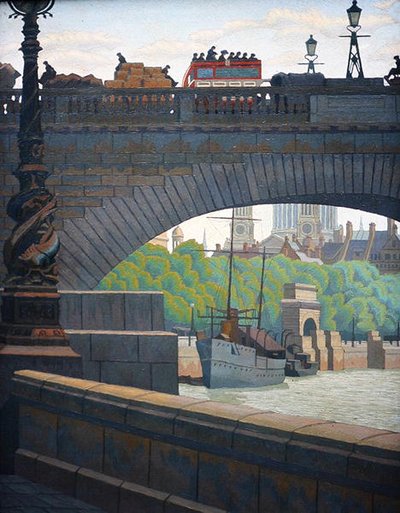 Old Waterloo Bridge (olje) av Charles Ginner
