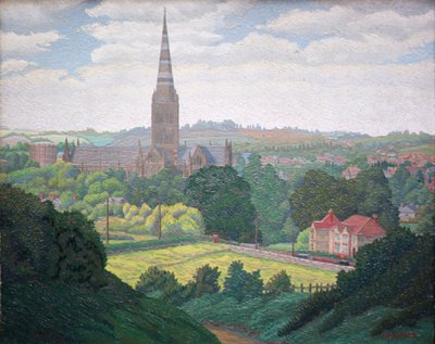 Salisbury Cathedral (olje) av Charles Ginner