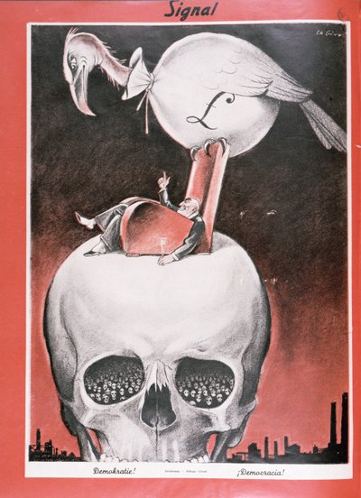 'Democracy!', fra 'Signal' Magazine, nummer 5, første utgave av mars 1941 (litho) av Charles Girod
