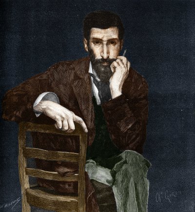 Portrait of Pierre Savorgnan of Brazza (1852-1905), French explorer. av Charles Giron