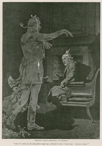 Illustrasjon for A Christmas Carol av Charles Dickens av Charles Green