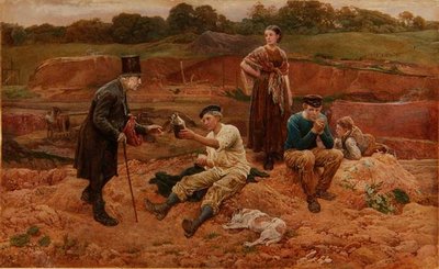 In The Brickfield (akvarell over blyant forsterket med hvitt på papir) av Charles Green