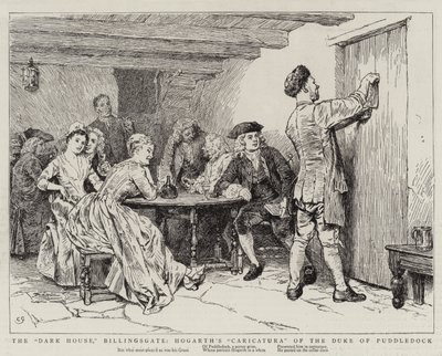 The Dark House, Billingsgate, Hogarths Caricatura of the Duke of Puddledock av Charles Green