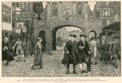 The Johnson Centenary: Dr Johnson og Boswell i Fleet Street (gravering) av Charles Green