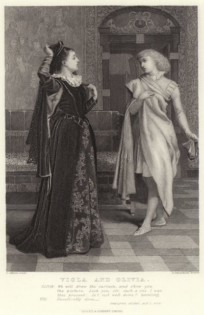 Viola og Olivia, Twelfth Night, Act I, Sc V av Charles Green