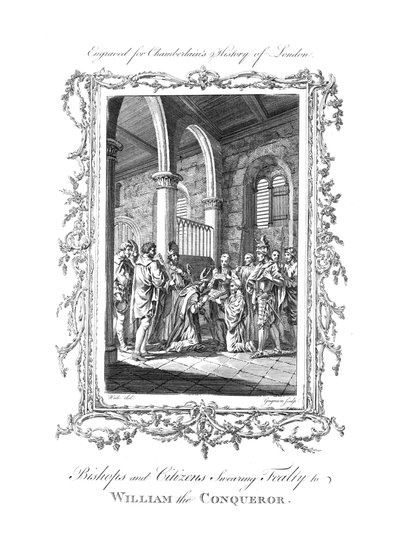 Biskoper og borgere sverger troskap til Vilhelm Erobreren., c1770. av Charles Grignion