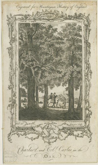 Boscobel - The Royal Oak: gravering og [?1800-tallet] av Charles Grignion