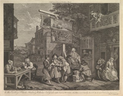 Canvassing for Votes, Plate II: Four Prints of an Election, 20. februar 1757. av Charles Grignion