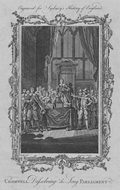 Cromwell oppløste det lange parlamentet, 1773. av Charles Grignion