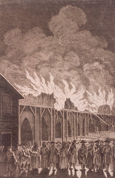 London Bridge gamle, London, 1775 av Charles Grignion