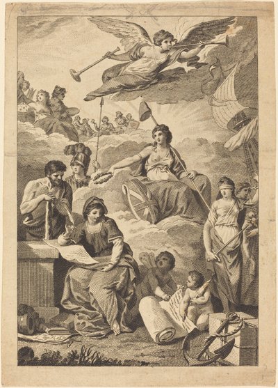 Britannia kroningshistorie av Charles Grignion, after Conrad Martin Metz