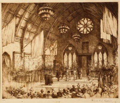 Kongelig besøk i Dundee 1914 - Mottakelse i Albert Hall av Charles Gustav Louis Phillips