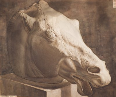 Studie - Hestehode fra Parthenon av Charles Gustav Louis Phillips