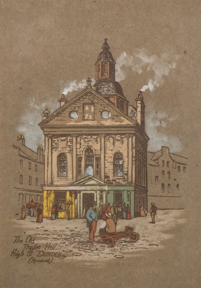 The Old Trades Hall, High Street, Dundee (håndfarget trykk) av Charles Gustav Louis Phillips