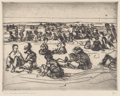 På stranda av Charles H. Woodbury