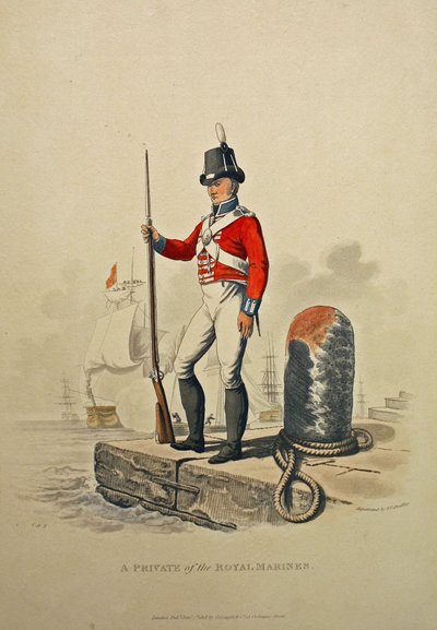 A Private of the Royal Marines, gravert av Joseph Constantine Stadler, utgitt 1815 (akvatint) av Charles Hamilton Smith
