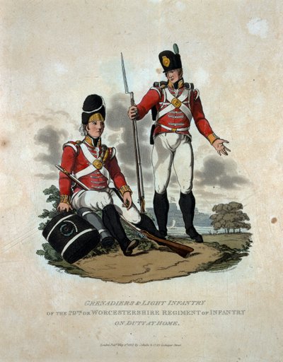 Grenadiers and Light Infantry of the 29th or, Worcestershire Regiment of Infantry on Duty at Home, fra 