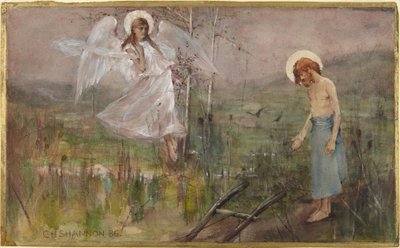 En engel viser seg for en helgen av Charles Haslewood Shannon